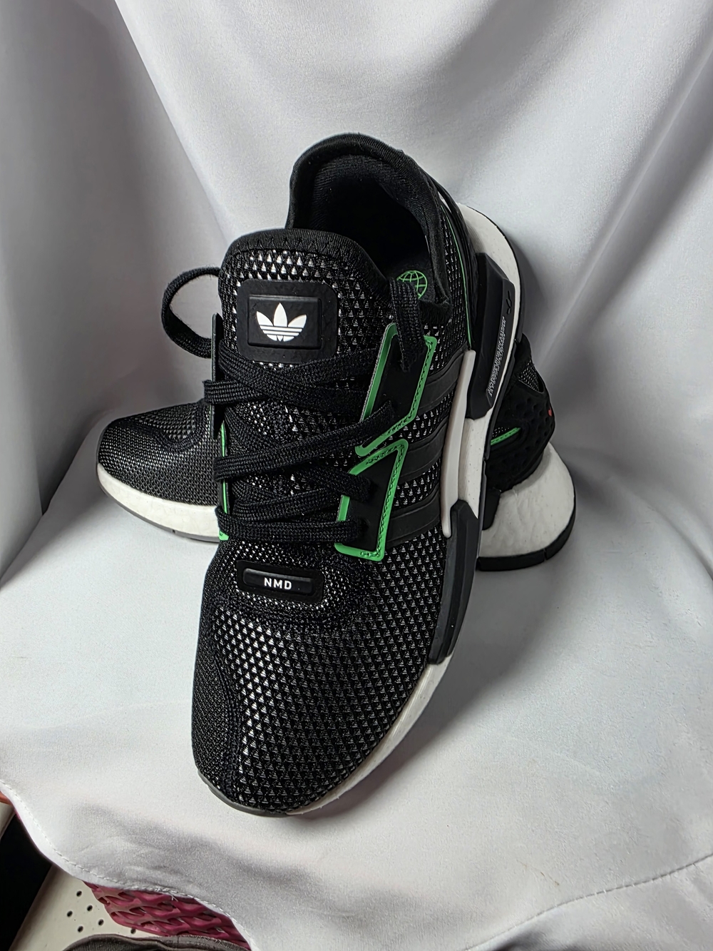 Adidas NMD Black with Green Accent Sneakers